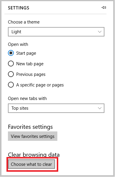 Clear Cache with Microsoft Edge